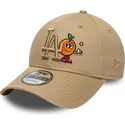 petten-gebogen-bruin-verstelbaar-9forty-tonal-icon-van-los-angeles-dodgers-mlb-van-new-era