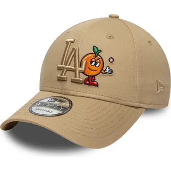 Petten gebogen bruin verstelbaar 9FORTY Tonal Icon van Los Angeles Dodgers MLB van New Era