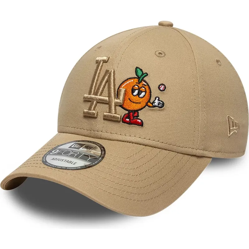 petten-gebogen-bruin-verstelbaar-9forty-tonal-icon-van-los-angeles-dodgers-mlb-van-new-era