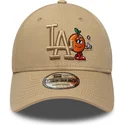petten-gebogen-bruin-verstelbaar-9forty-tonal-icon-van-los-angeles-dodgers-mlb-van-new-era