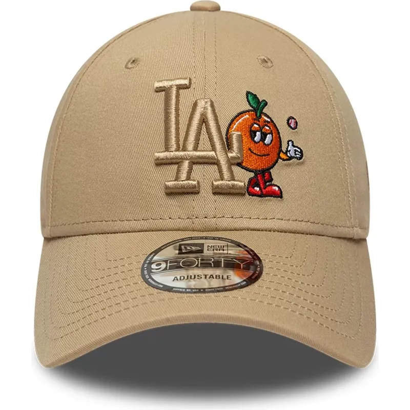petten-gebogen-bruin-verstelbaar-9forty-tonal-icon-van-los-angeles-dodgers-mlb-van-new-era
