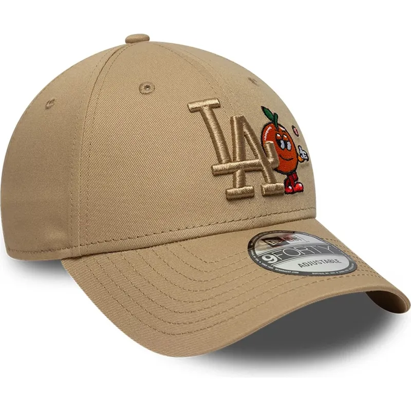 petten-gebogen-bruin-verstelbaar-9forty-tonal-icon-van-los-angeles-dodgers-mlb-van-new-era