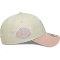 petten-gebogen-beige-verstelbaar-rosa-rosa-9forty-world-series-patch-van-los-angeles-dodgers-mlb-van-new-era
