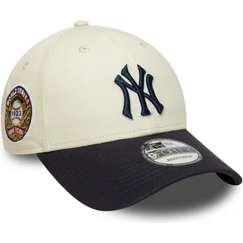 Petten gebogen beige verstelbaar 9FORTY World Series van New York Yankees MLB van New Era