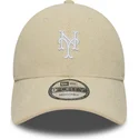 petten-gebogen-beige-verstelbaar-9forty-soft-cord-van-new-york-mets-mlb-van-new-era