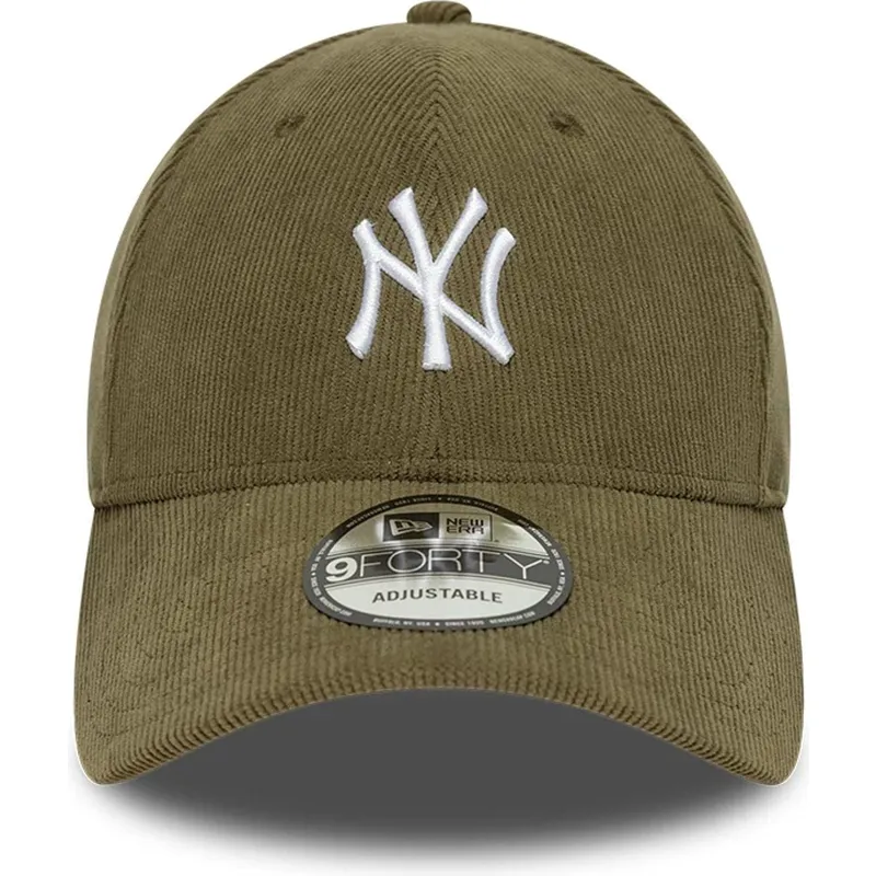 petten-gebogen-groen-verstelbaar-9forty-soft-cord-van-new-york-yankees-mlb-van-new-era