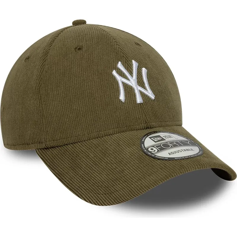 petten-gebogen-groen-verstelbaar-9forty-soft-cord-van-new-york-yankees-mlb-van-new-era