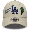 petten-gebogen-beige-verstelbaar-9forty-city-icon-van-los-angeles-dodgers-mlb-van-new-era