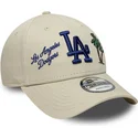 petten-gebogen-beige-verstelbaar-9forty-city-icon-van-los-angeles-dodgers-mlb-van-new-era
