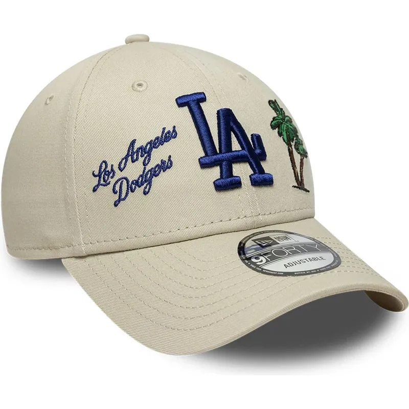 petten-gebogen-beige-verstelbaar-9forty-city-icon-van-los-angeles-dodgers-mlb-van-new-era