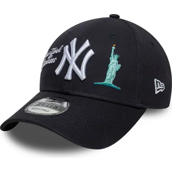 Petten gebogen marineblauw verstelbaar 9FORTY City Icon van New York Yankees MLB van New Era