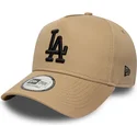 petten-gebogen-bruin-snapback-e-frame-league-essential-van-los-angeles-dodgers-mlb-van-new-era