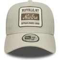 petten-gebogen-beige-snapback-e-frame-patch-linen-van-new-era