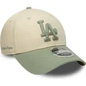 petten-gebogen-beige-snapback-9forty-m-crown-side-script-van-los-angeles-dodgers-mlb-van-new-era