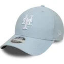 petten-gebogen-blauw-snapback-9forty-m-crown-linen-van-new-york-mets-mlb-van-new-era