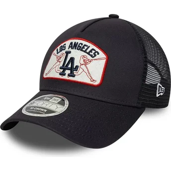 Petten gebogen marineblauw snapback 9FORTY M-Crown A Frame van Los Angeles Dodgers MLB van New Era