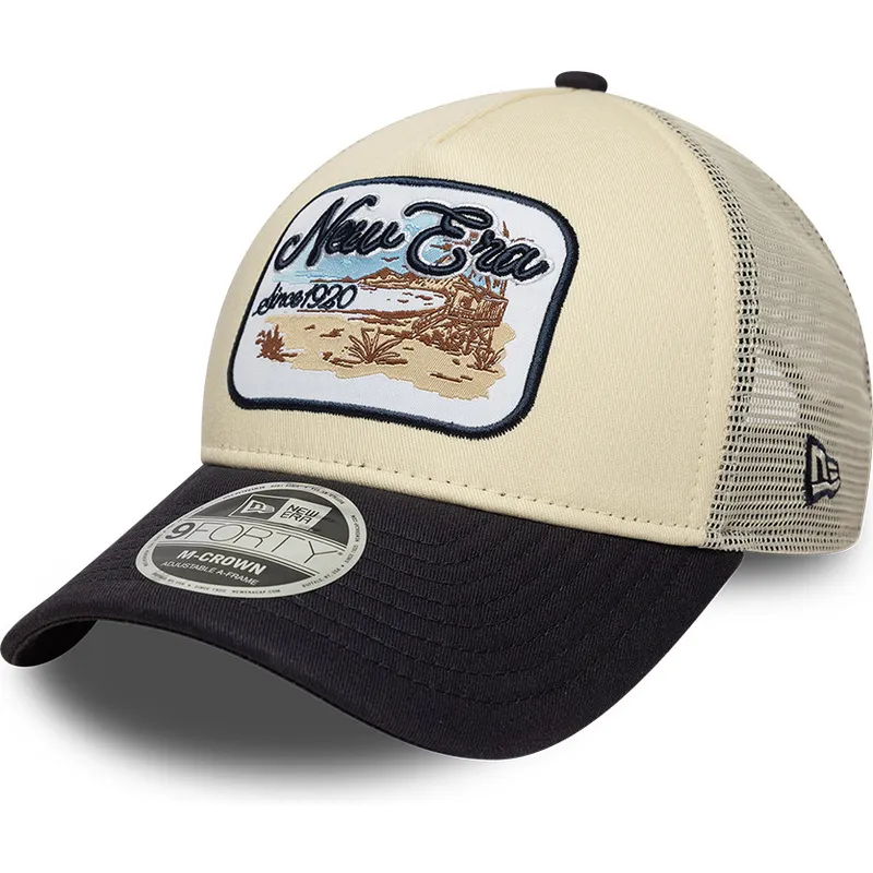 petten-gebogen-beige-snapback-9forty-m-crown-a-frame-van-new-era