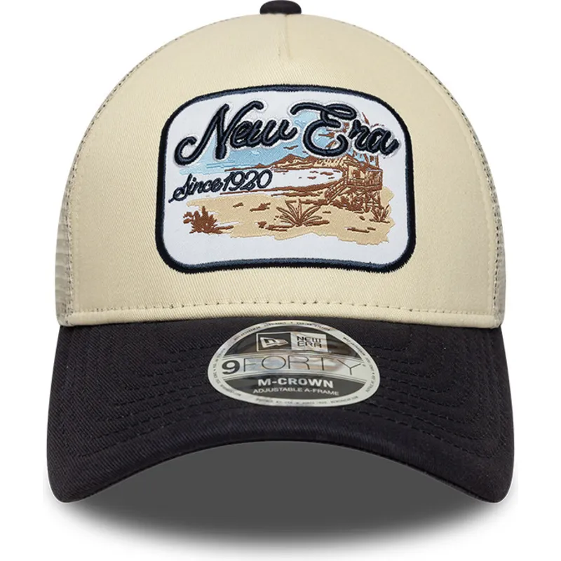 petten-gebogen-beige-snapback-9forty-m-crown-a-frame-van-new-era