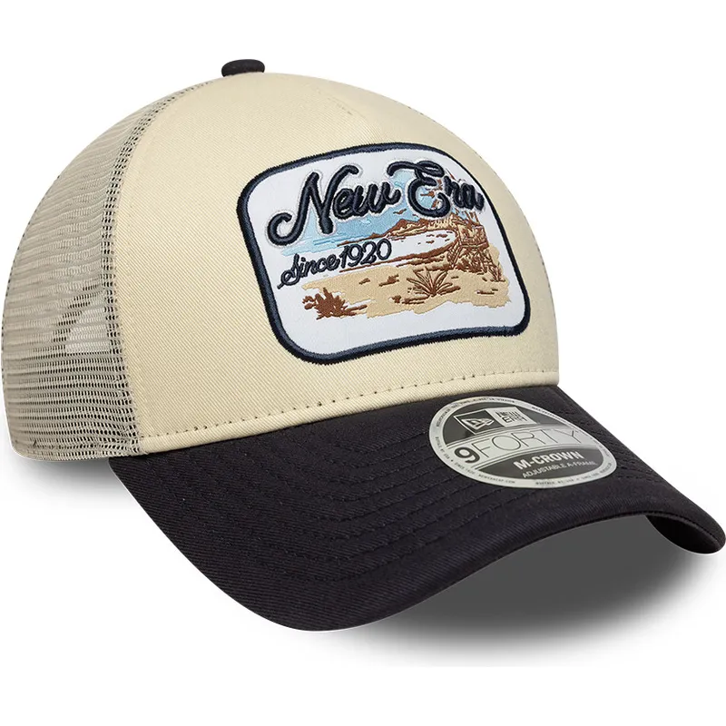 petten-gebogen-beige-snapback-9forty-m-crown-a-frame-van-new-era
