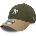 petten-gebogen-meerkleurig-verstelbaar-9twenty-mini-washed-contrast-van-oakland-athletics-mlb-van-new-era