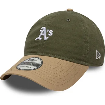Petten gebogen meerkleurig verstelbaar 9TWENTY Mini Washed Contrast van Oakland Athletics MLB van New Era