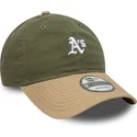 petten-gebogen-meerkleurig-verstelbaar-9twenty-mini-washed-contrast-van-oakland-athletics-mlb-van-new-era