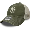 petten-gebogen-groen-verstelbaar-9twenty-cotton-canv-van-new-york-yankees-mlb-van-new-era