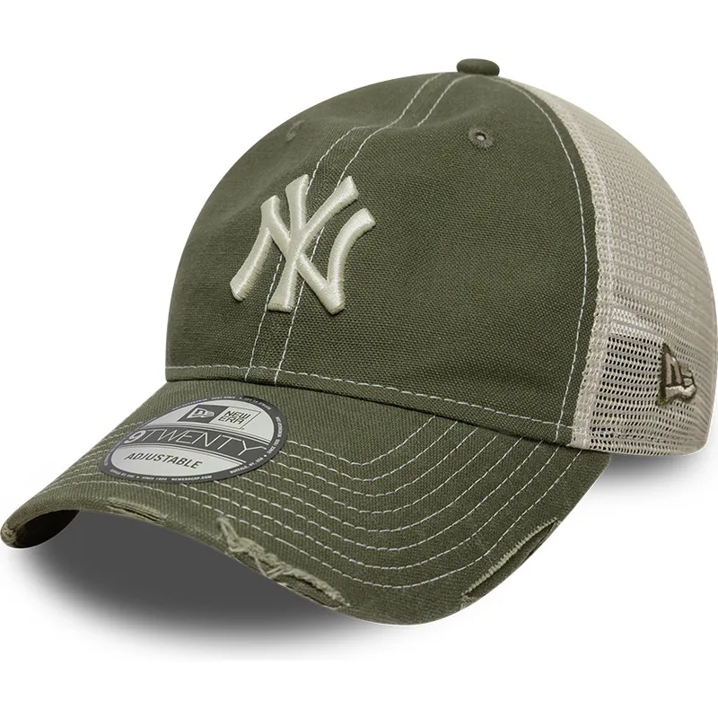 petten-gebogen-groen-verstelbaar-9twenty-cotton-canv-van-new-york-yankees-mlb-van-new-era