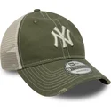 petten-gebogen-groen-verstelbaar-9twenty-cotton-canv-van-new-york-yankees-mlb-van-new-era