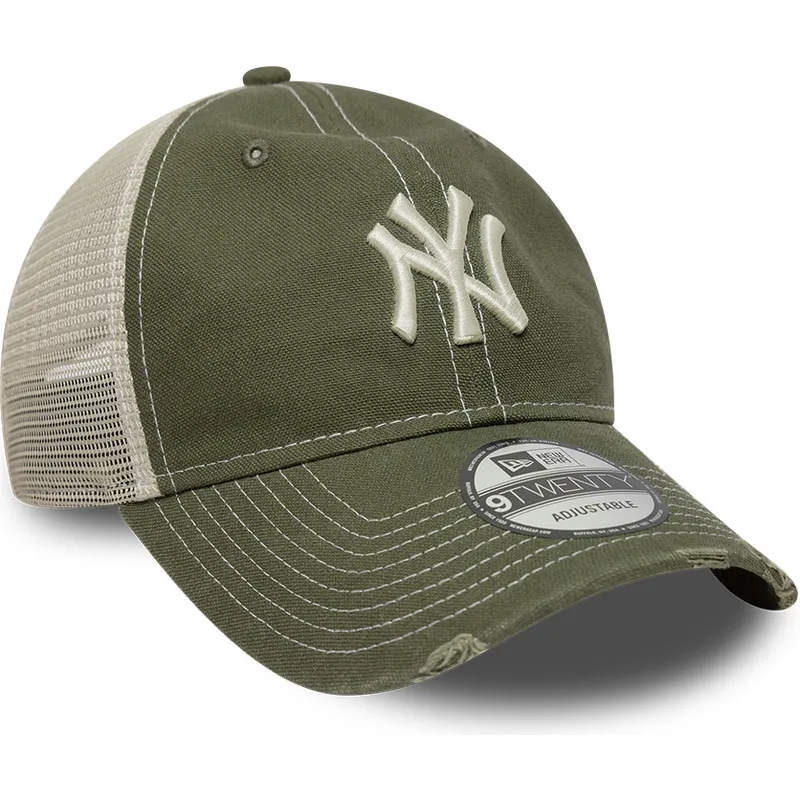 petten-gebogen-groen-verstelbaar-9twenty-cotton-canv-van-new-york-yankees-mlb-van-new-era