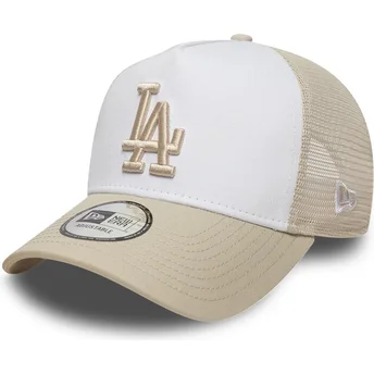 Petten gebogen beige snapback A Frame League Essential van Los Angeles Dodgers MLB van New Era