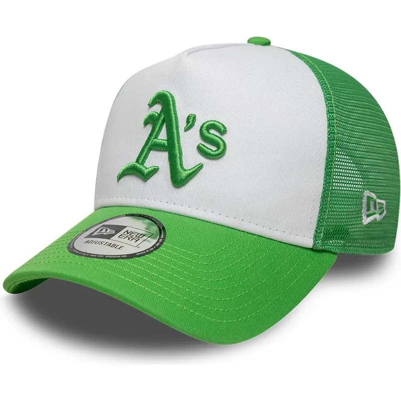 petten-gebogen-groen-snapback-a-frame-league-essential-van-oakland-athletics-mlb-van-new-era