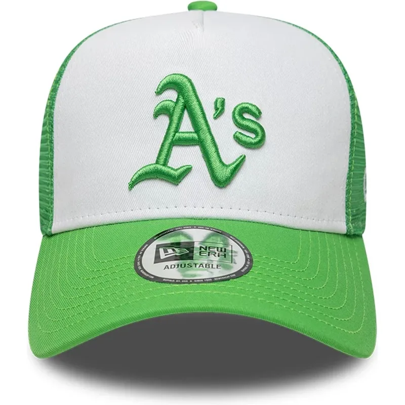 petten-gebogen-groen-snapback-a-frame-league-essential-van-oakland-athletics-mlb-van-new-era