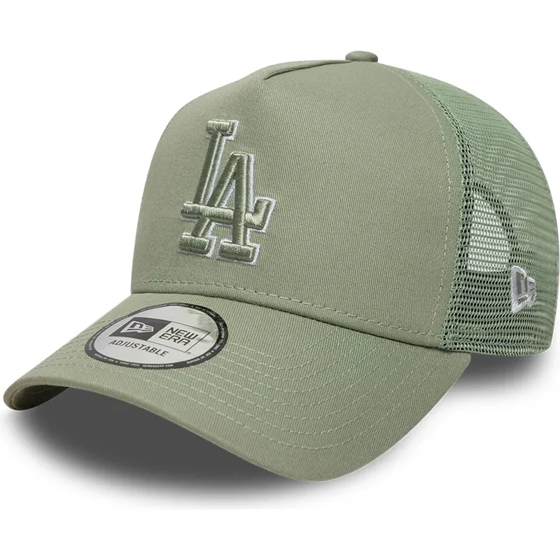 petten-gebogen-groen-snapback-a-frame-outline-van-los-angeles-dodgers-mlb-van-new-era