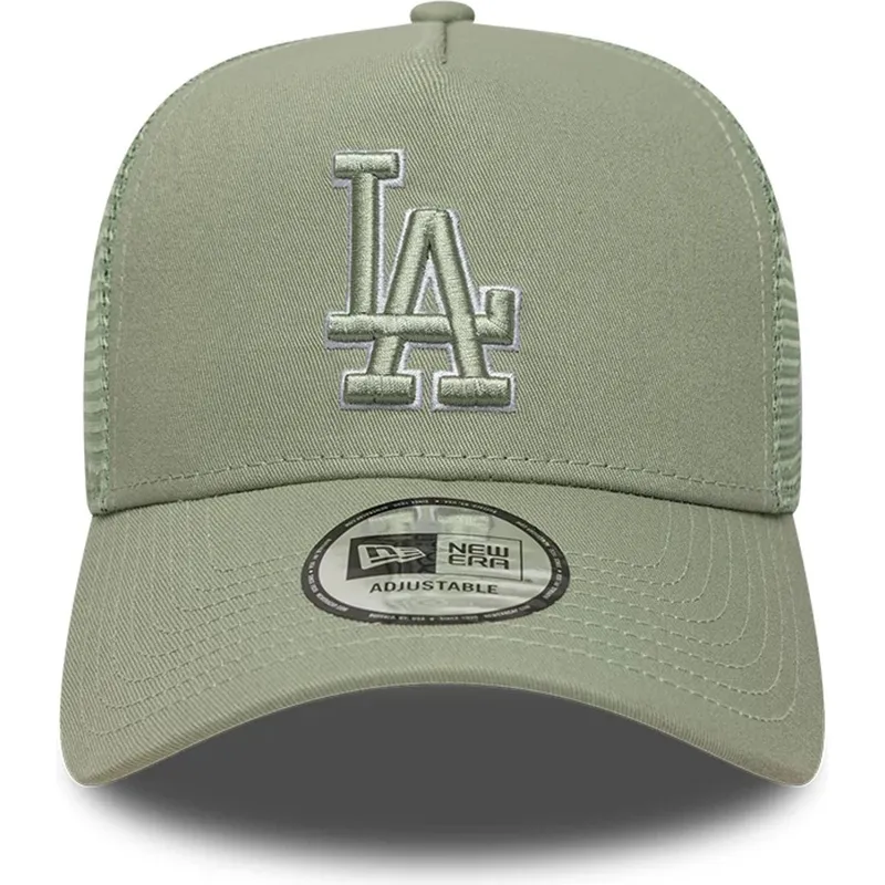 petten-gebogen-groen-snapback-a-frame-outline-van-los-angeles-dodgers-mlb-van-new-era