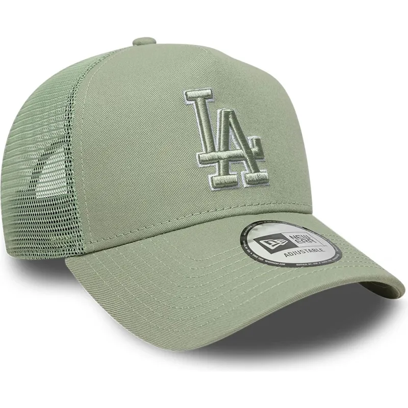 petten-gebogen-groen-snapback-a-frame-outline-van-los-angeles-dodgers-mlb-van-new-era