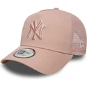 petten-gebogen-roze-snapback-a-frame-outline-van-new-york-yankees-mlb-van-new-era