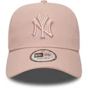 petten-gebogen-roze-snapback-a-frame-outline-van-new-york-yankees-mlb-van-new-era
