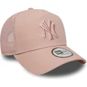 petten-gebogen-roze-snapback-a-frame-outline-van-new-york-yankees-mlb-van-new-era