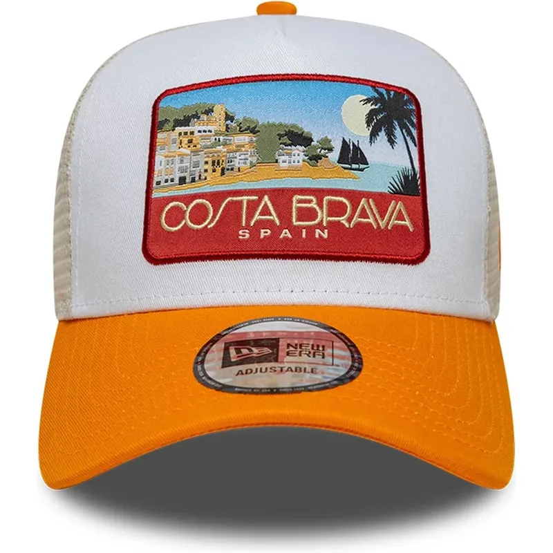 petten-gebogen-meerkleurig-snapback-a-frame-location-patch-van-costa-brava-van-new-era