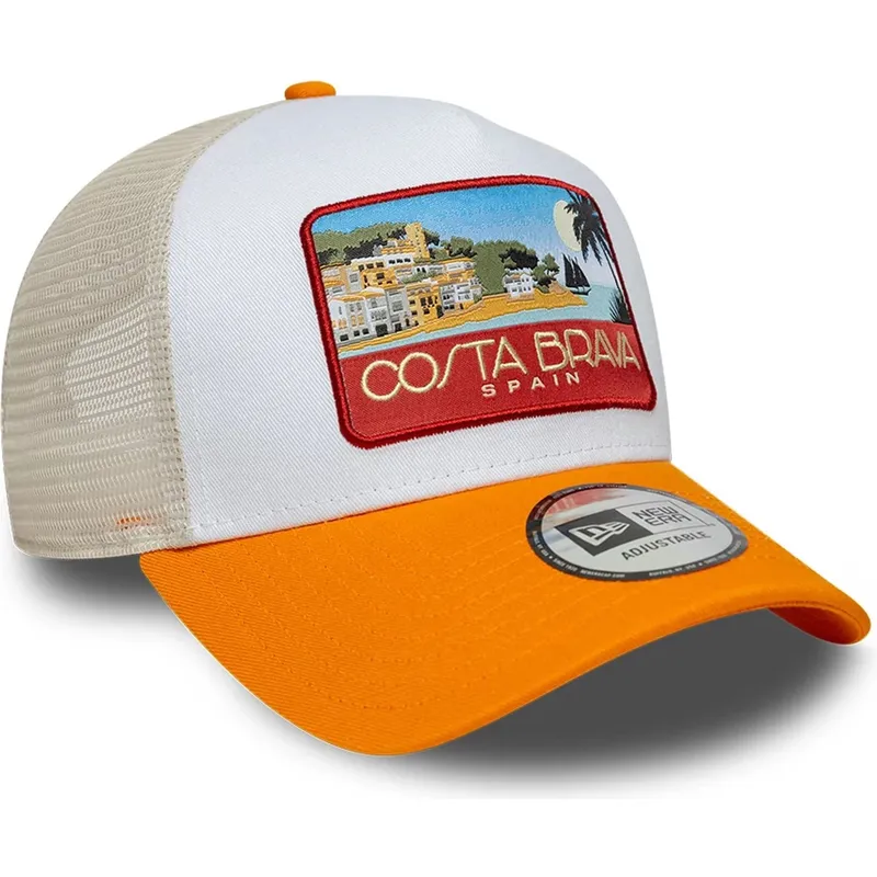 petten-gebogen-meerkleurig-snapback-a-frame-location-patch-van-costa-brava-van-new-era