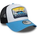 petten-gebogen-blauw-snapback-a-frame-location-patch-van-mykonos-van-new-era