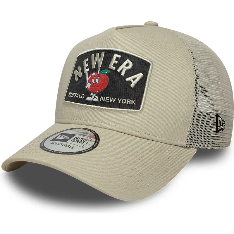 petten-gebogen-beige-snapback-a-frame-summer-patch-van-new-era