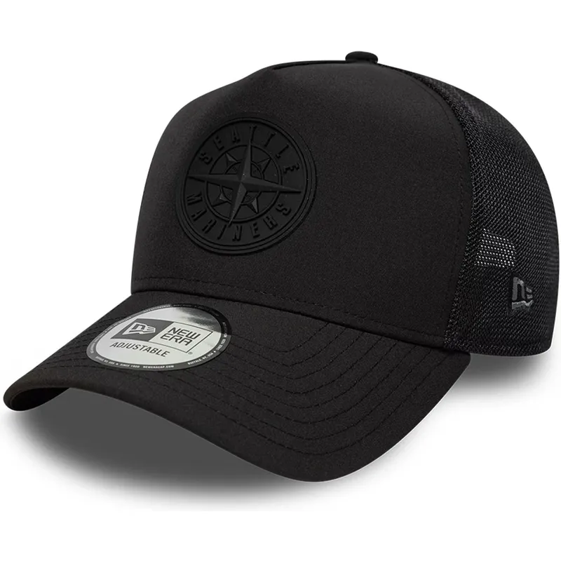 petten-gebogen-zwart-snapback-a-frame-sport-van-seattle-mariners-mlb-van-new-era