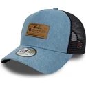 petten-gebogen-blauw-snapback-a-frame-denim-leather-patch-van-new-era