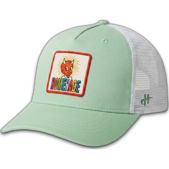 Petten gebogen groen snapback The Trucker Childhood Fun The van Homenage