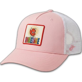 Petten gebogen roze snapback The Trucker Childhood Fun The van Homenage