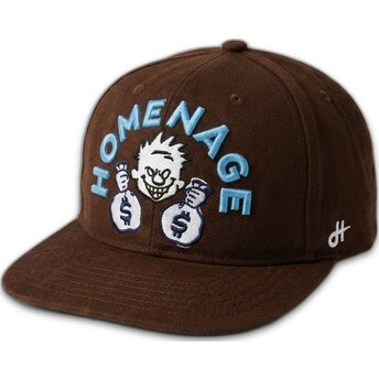 Petten plat bruin snapback Money Music Shapes Identity The Snap van Homenage