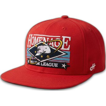Petten plat rood snapback Game Sport The Snap van Homenage