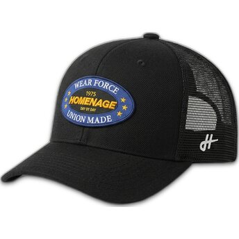 Petten gebogen zwart snapback The Trucker Union Workwear The van Homenage